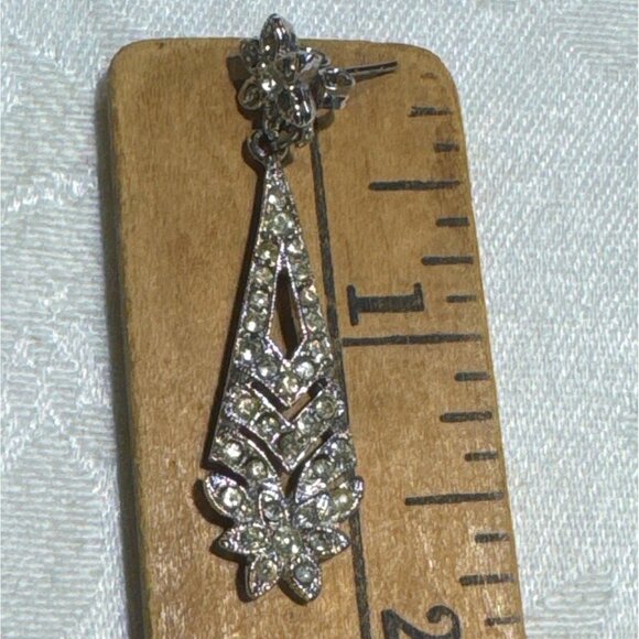 Vintage Kenneth Jay Lane KJL Crystal Rhinestone Dangle Earrings Runway Style - Picture 3 of 7